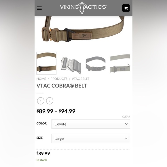 Viking Tactics VTAC COBRA BELT in Coyote Tan - Picture 3 of 6